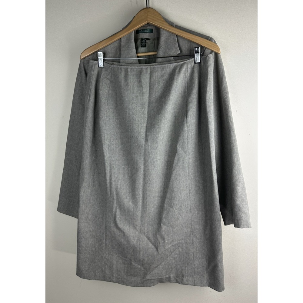 Lauren Ralph Lauren Wool Blend Blazer Skirt Suit Set Women's 16 Career Workwear - Picture 14 of 14